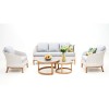 IBIZA Set Alu Natural/White Wicker 5pcs (Cushions Grey)