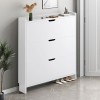 SHOE CABINET 80x17x115cm MDF-Melamine White