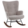 ALMA Rocking Armchair Velure Light Brown/Black Frame/Walnut Base (K/D)