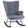 ALMA Rocking Armchair Velure Grey/Black Frame/Walnut Base (K/D)