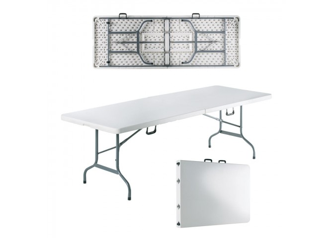 BLOW-W Catering Folding-In-Half Table 242x75cm White