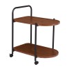 TROLLEY 60x38x65cm Walnut/Metal Black