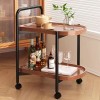 TROLLEY 60x38x65cm Walnut/Metal Black