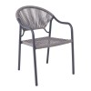 POLIS Armchair Metal Anthracite/Rope Wicker Grey