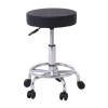 GLORY Stool (with footrest) Pu Black/Chromed Base (D35x47/61cm)
