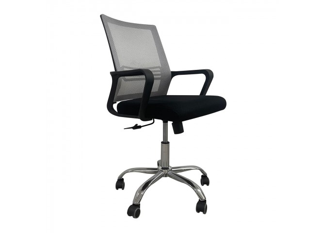 BF2110 Office Armchair Chromed Base/Mesh Grey-Black