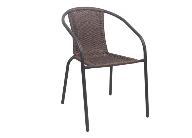 BALENO-W Armchair Metal Brown/Brown Wicker