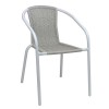 BALENO-W Armchair Metal White/Beige Wicker