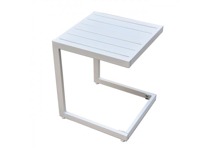 CORTE Side Table Metal White 35x35x41cm