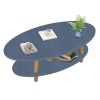 FINE Coffee Table (with shelf) 100x50x43cm Grey/Natural