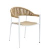 MALTA Armchair Metal White/PP-UV Beige/Rope Wicker Natural