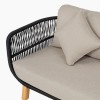 MARK Set (4pcs) Acacia Natural, Rope Wicker Black, Cushions Beige