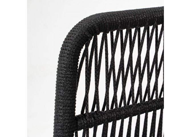 MARK Set (4pcs) Acacia Natural, Rope Wicker Black, Cushions Beige