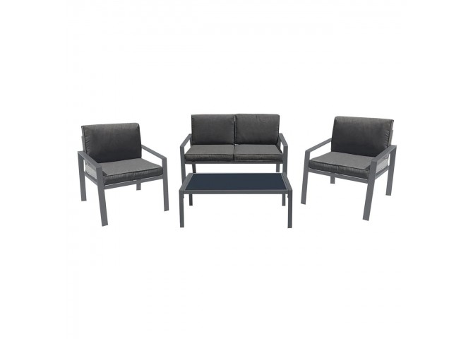 RIVIAN Set (4pcs) Metal Dark Grey/Cushions Grey