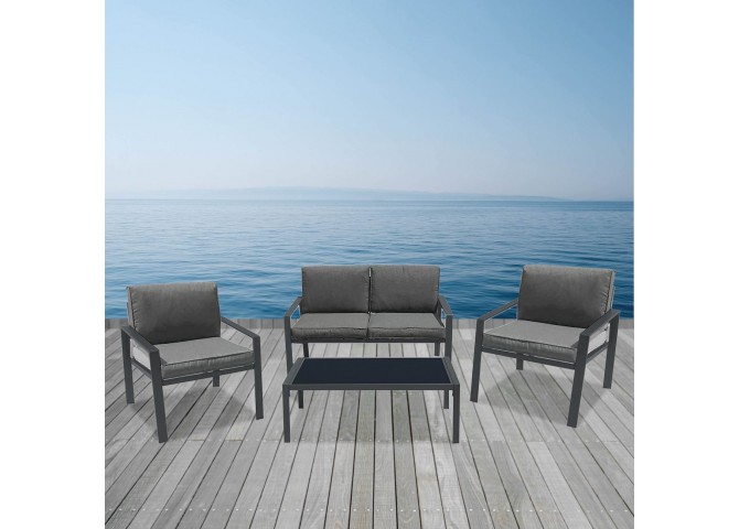 RIVIAN Set (4pcs) Metal Dark Grey/Cushions Grey