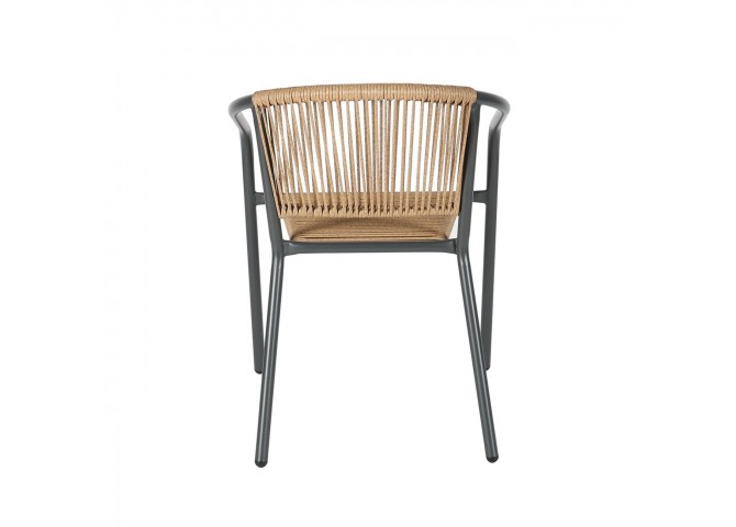 PATTY Armchair Metal Anthracite/PE Rattan Natural