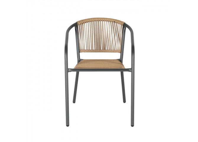 PATTY Armchair Metal Anthracite/PE Rattan Natural