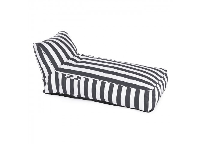 TACO MAX Lounge Bean Bag Striped White/Grey 100% waterproof