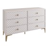 LANA Drawer Chest (6-D) 120x40x80cm Ecru, front Quilted Pu