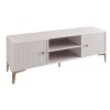 LANA TV Board 140x40x50cm Ecru, front Quilted Pu