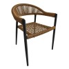 MADISON Armchair Alu Anthracite/Rope Wicker Natural