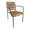 LUIGI Armchair Metal Anthracite/Rope Wicker Natural