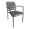 LUIGI Armchair Metal Anthracite/Rope Wicker Grey