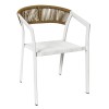 PARMA Armchair Alu White/Rope Wicker Natural
