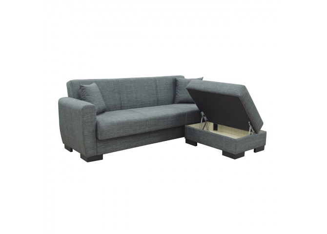 JACKSON-Max Storage Corner Sofabed, Fabric Dark Grey