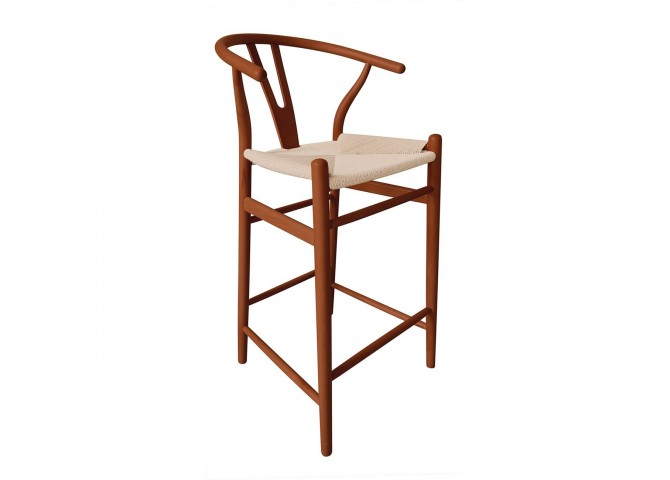 LIMA Barstool Beech Walnut, Seat Paper Rope Natural
