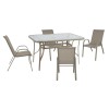 RIO Set (Table 120x70cm+4 Armchairs) Metal Beige/Textilene Beige