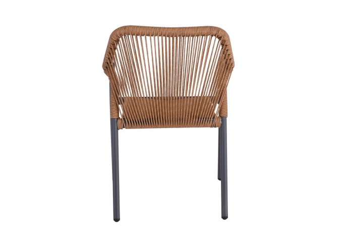 DINA Armchair Alu Anthracite/Rope Wicker Natural