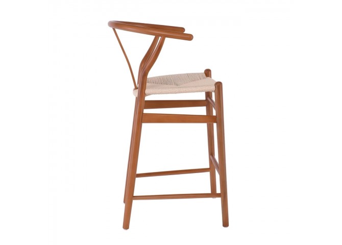 LIMA Barstool Beech Walnut, Seat Paper Rope Natural