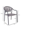 POLIS Armchair Metal Anthracite/Rope Wicker Grey