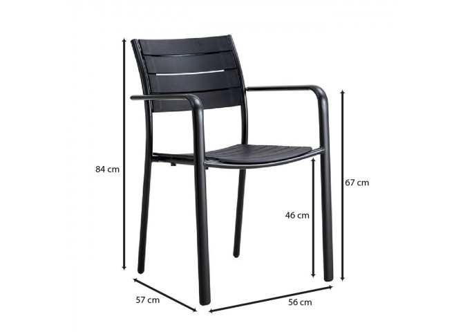 SAGA Armchair Metal Black/PP-UV Black