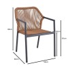 DINA Armchair Alu Anthracite/Rope Wicker Natural