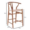 LIMA Barstool Beech Walnut, Seat Paper Rope Natural