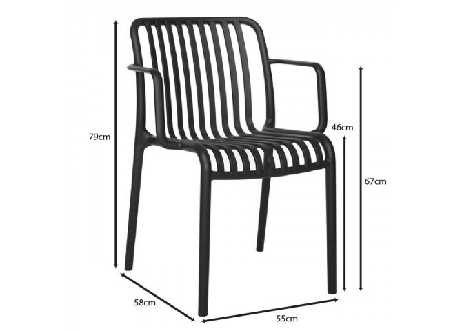 MODA-H Stackable Armchair PP-UV Black