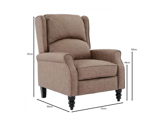 SIMPLE Relax Armchair Antique Brown Fabric