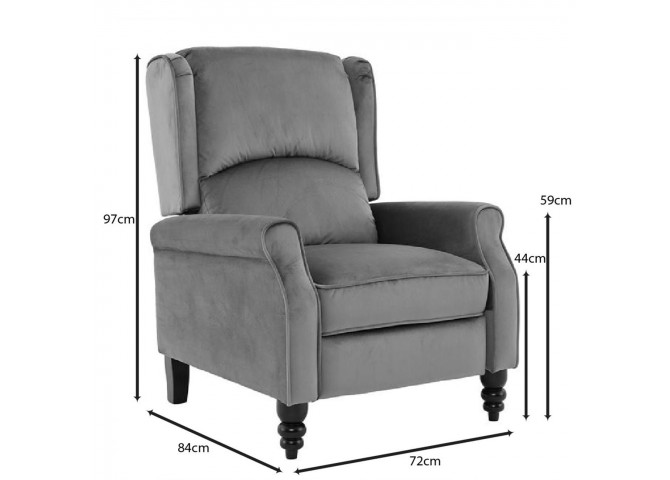 SIMPLE Relax Armchair Velure Grey Fabric