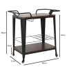 RELIX Trolley Bar-Pro Μέταλλο Βαφή Μαύρο, MDF Απόχρωση Καρυδί