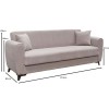 JEROM Sofa-Bed with Storage 3-Seater / Fabric Cappuccino