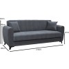 JEROM Sofa-Bed with Storage 3-Seater / Fabric Anthracite