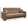 CARSON Sofa-Bed with Storage 3-Seater / Fabric Brown