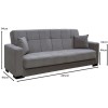 CARSON Sofa-Bed with Storage 3-Seater / Fabric Grey