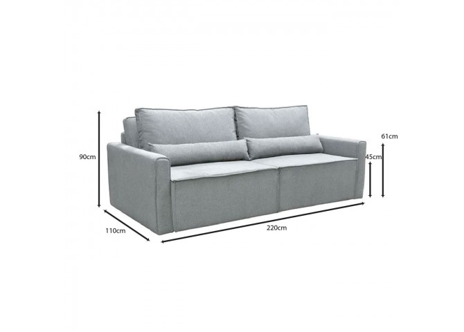 LIDRA Sofa-Bed 2-Seater / Fabric Grey