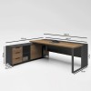 Γραφείο Αναστρέψιμο 160x160cm Σκ.Καρυδί/Μαύρο