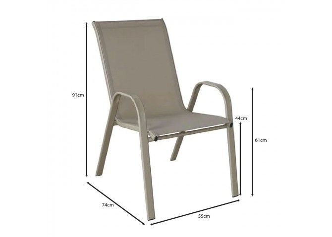 RIO Armchair Metal Beige/Textilene Beige (4,20 Kg)