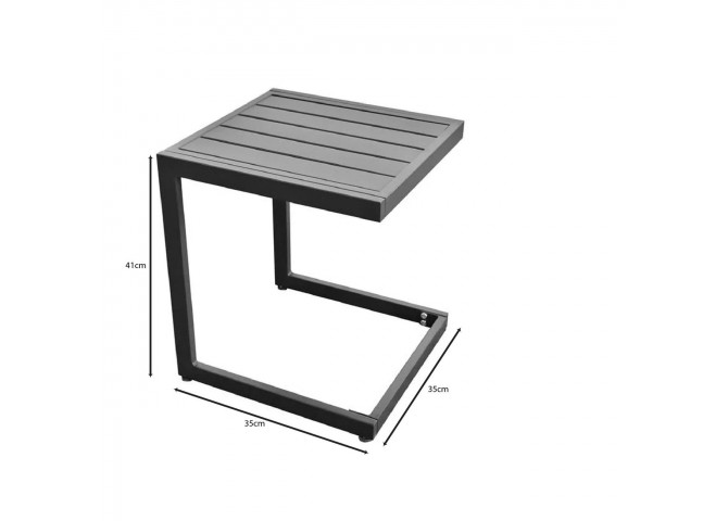 CORTE Side Table Metal Black 35x35x41cm