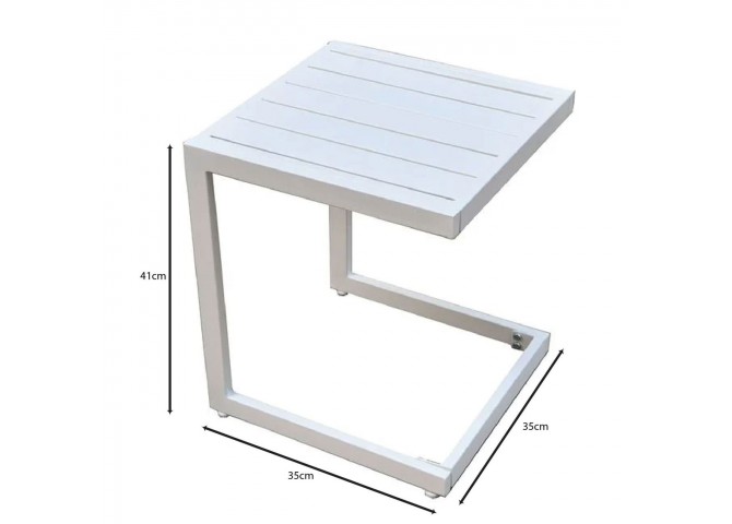 CORTE Side Table Metal White 35x35x41cm